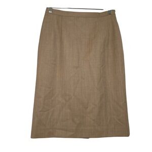 Pendleton Tan 100% Virgin Wool Pencil Skirt Petite Size 10 Made in USA Vintage